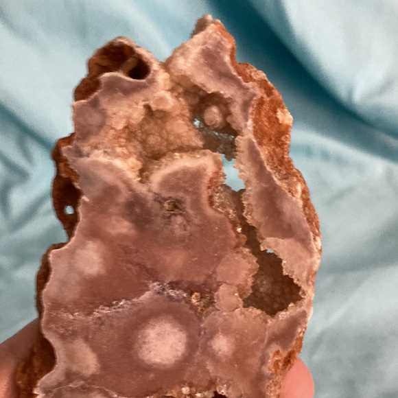 Flower agate slab. Nice big druzy pockets. Pinkish in color with clear quartz. - Picture 3 of 6